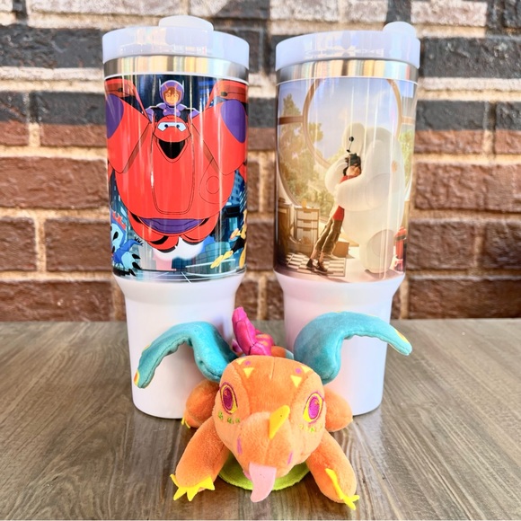 Disney Big Hero 6 Baymax 40 oz Tumbler/Water bottle/Mug with hand carry … - Picture 4 of 8